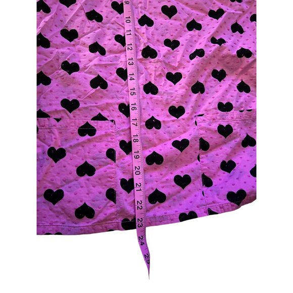 Heartsoul Womens XS Pink & Black Heart Set of 3 Scrub Tops Pink Orange Yellow - Picture 4 of 6